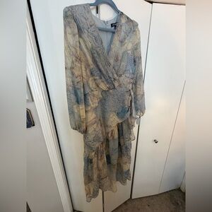 Steve Madden Blue Snake Print Formal Midi Dress
